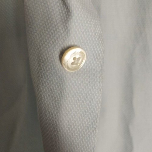 Zegna shirt medium 15.5/39 blue cotton used with slight wear