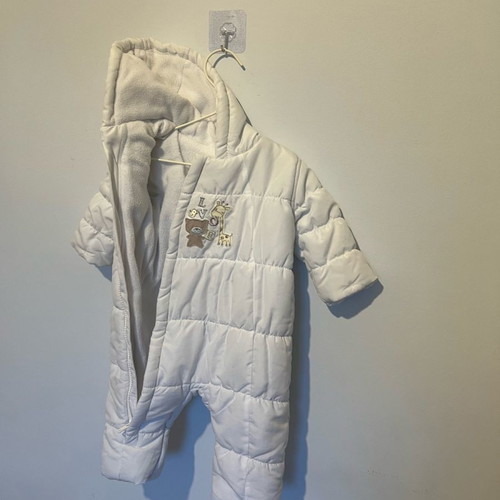 Baby jumpsuit like new, white, 3-6 months