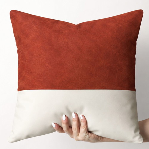 Decorative cushion covers set of 4 50×50 cm in terracotta, black and white