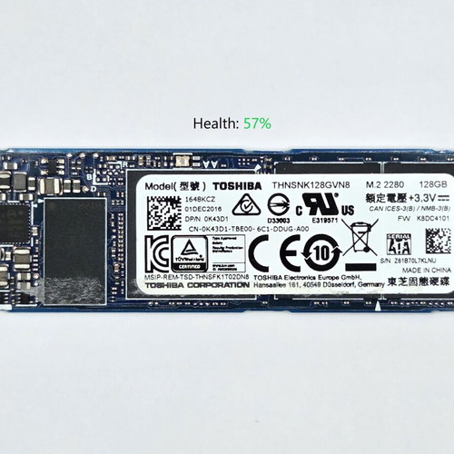 Toshiba THNSNK128GVN8 128GB M.2 2280 SATA SSD used, set of 5