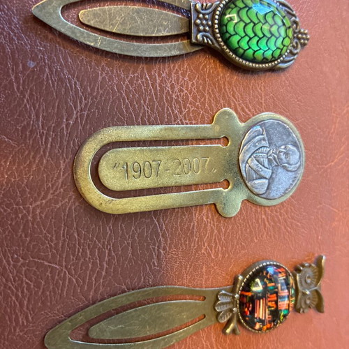 Vintage brass bookmarks set of 3 used with Ypsilantis design