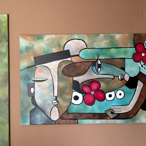 Handmade painting acrylic on canvas 120x80 cm new