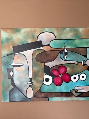 Handmade painting acrylic on canvas 120x80 cm new