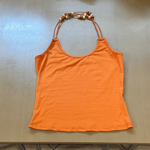 Shein orange top with decorative beads