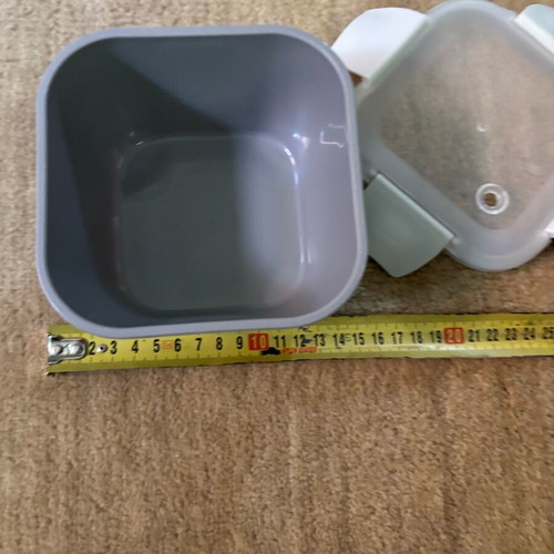 Smash food container used, grey with airtight lid