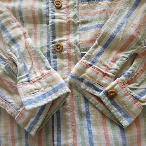 H&M baby shirt 12-18 months like new, striped pastel colors
