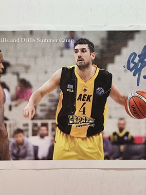 Vasilis Xanthopoulos Autograph used, AEK basketball player