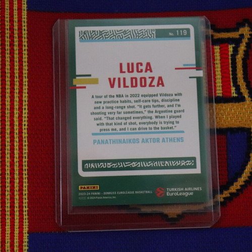 Luca Vildoza 2023-24 Panini Donruss Euroleague Laser Parallel Serial Numbered card like new