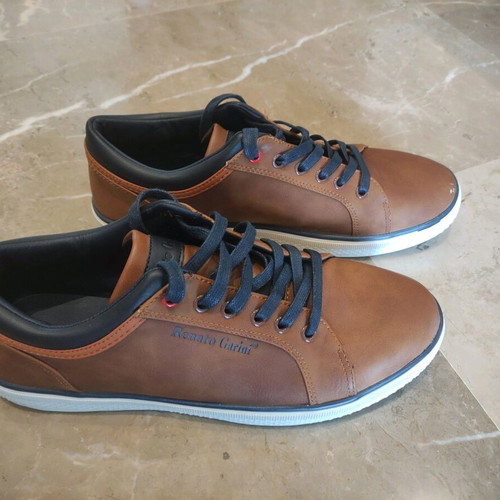 Renato Garini men's shoes used, size 43, tan blue