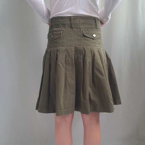 Thomas Burberry women's vintage pleated skirt size 42 / L / XL, green