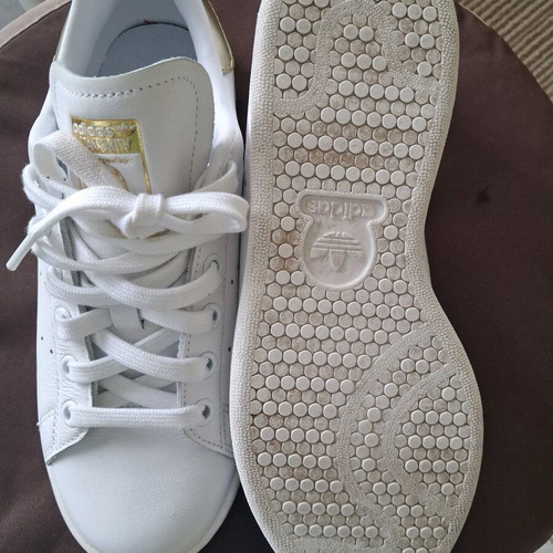 Adidas Stan Smith sneakers like new, white with gold, size 36 2/3