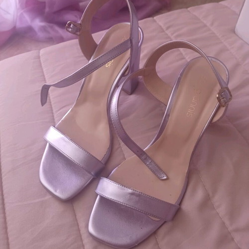 Lilac metallic sandals size 38 new