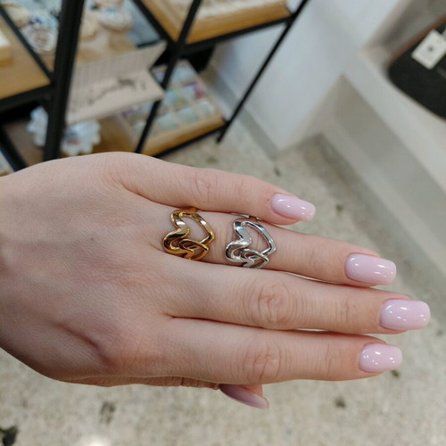 Steel rings new, silver and gold color