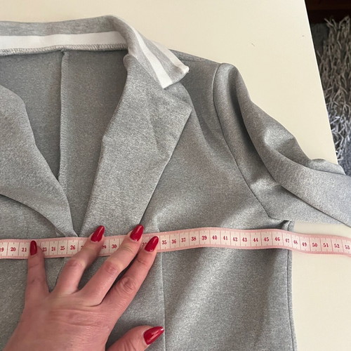 Grey suit set like new, S, polyester with stripes