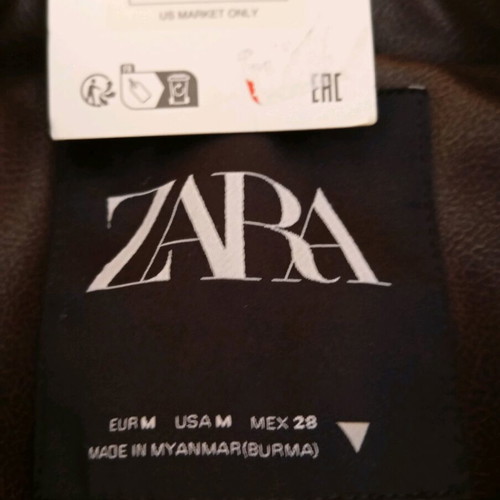 Δερμάτινο ανδρικό μπουφάν Zara καινούργιο, καφέ, μέγεθος medium