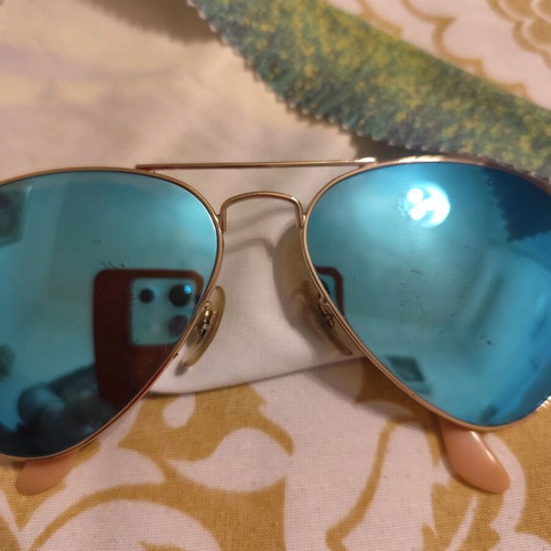 Ray Ban vintage sunglasses with blue mirrored lenses 58, like new