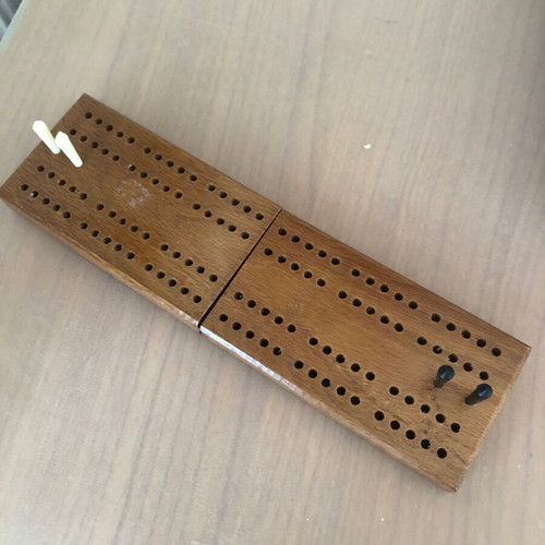 Folding cribbage board vintage game