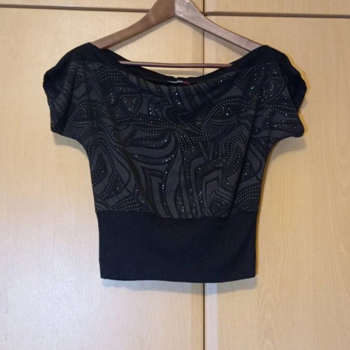 Obsession black crop top short sleeve size S like new
