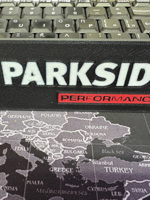 Parkside Performance decorative sign 3D printed with magnet slots, new