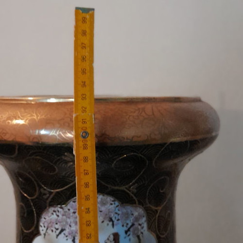 Sactuma Vase 95cm with enamel and gold, Chinese and Geisha motifs