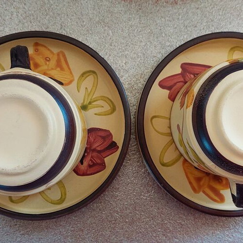 Clay coffee cups like new, set of 2 from Tinos