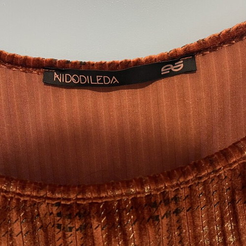 Jumpskirt Nidodileda velvet checked dress with adjustable straps like new, orange