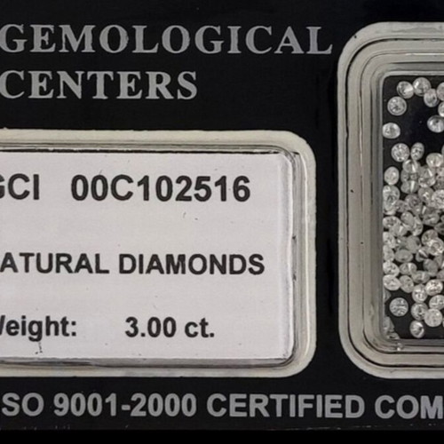 Diamonds D-F color, 162 pcs, 3ct, natural, round brilliant