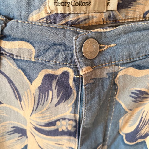Henry Cotton’s floral capri pants size M like new, blue