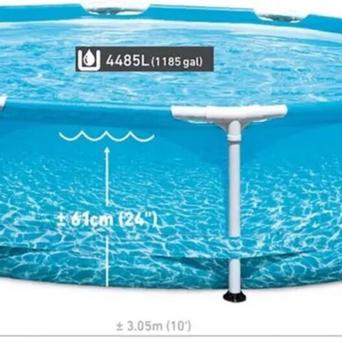 Intex Round Pool 4485lt with Metal Frame 305x76cm like new, blue