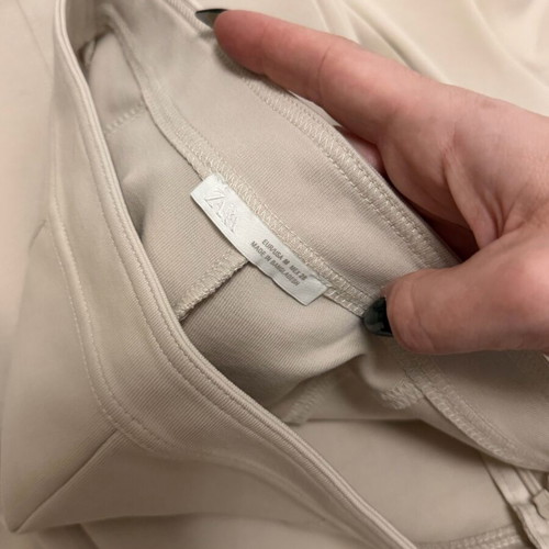 Zara set beige with asymmetrical turtleneck blouse and pants like new