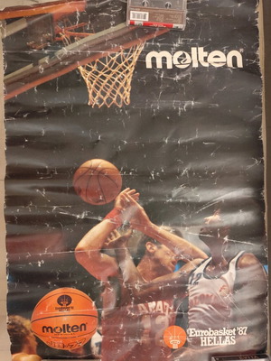 EuroBasket 1987 Molten διαφημιστική αφίσα μεταχειρισμένη, συλλεκτική