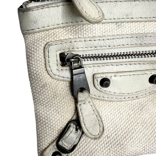 Balenciaga City cloth coin wallet used, beige