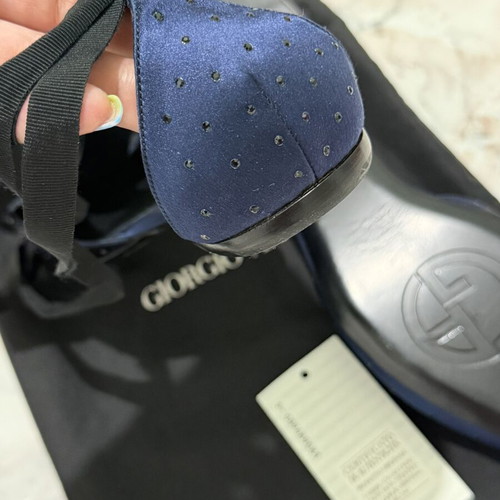 Giorgio Armani navy blue pumps with black rhinestones, EU 38
