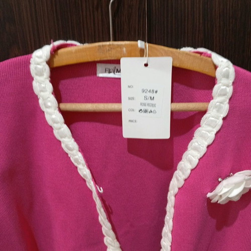 Spring jacket new pink with removable flower size M