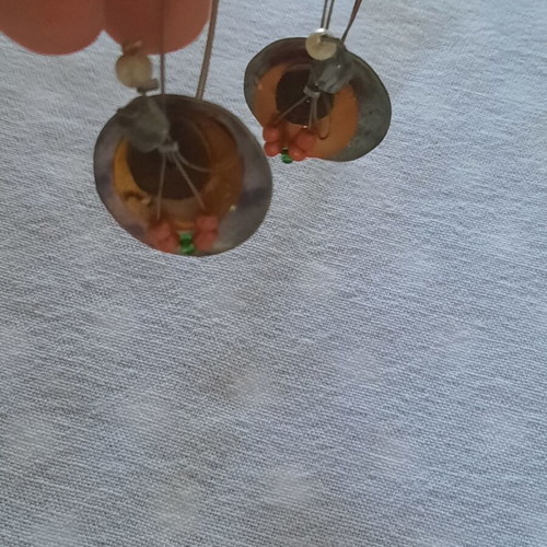 Handmade earrings, unique design, silver color