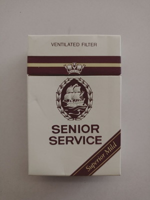 Senior Service Superior Mild empty hard cigarette pack used