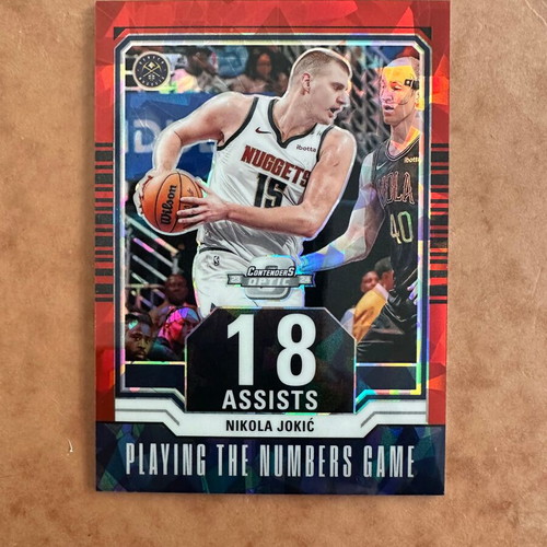 Numbered Nikola Jokic Card 2023-24 Contenders Optic Red Cracked Ice