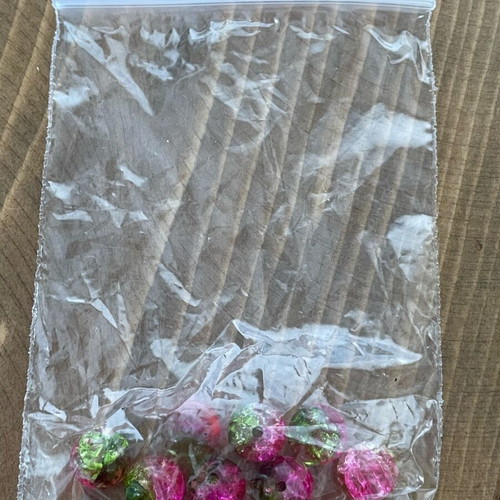 Glass crackle beads like new, pack of 4 bags