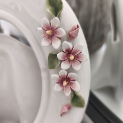Porcelain photo frames used, set of 2, without glass
