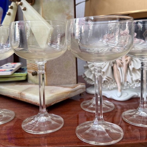 Champagne glasses used, neoclassical style, set of 5