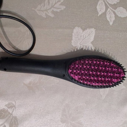 Electric hair straightening and styling brush, like new