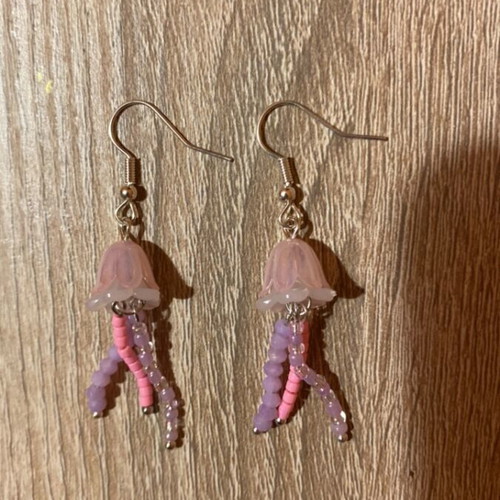 Handmade pink earrings made to order inspired by Barbie Mermaidia
