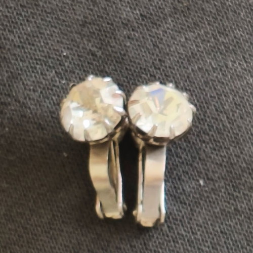 Silver diamond earrings like new, made Austria