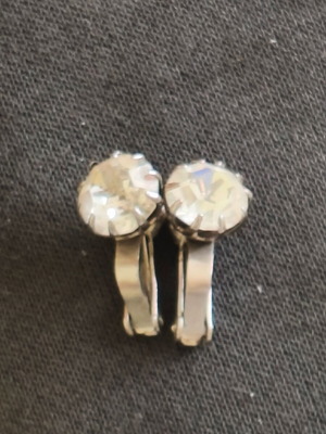 Silver diamond earrings like new, made Austria