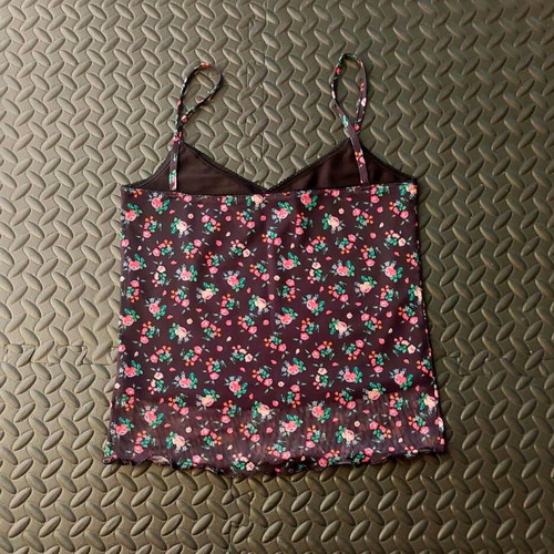 Stradivarius floral women's top like new, black with thin straps