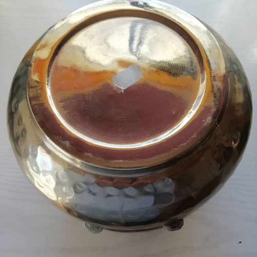 Metal planter vintage used with ornate decoration