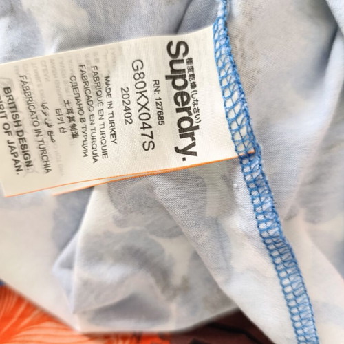 Strapless Mini Dress Superdry like new, white and blue