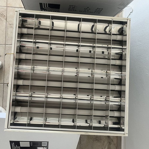 Professional ceiling lights used, aluminum, 60x60 cm, set of 8