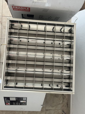 Professional ceiling lights used, aluminum, 60x60 cm, set of 8