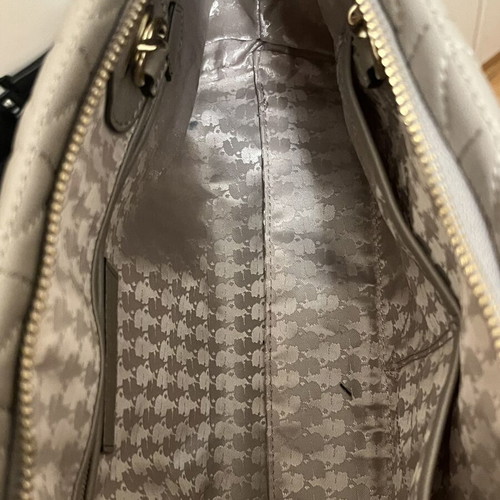 Karl Lagerfeld leather handbag beige-grey